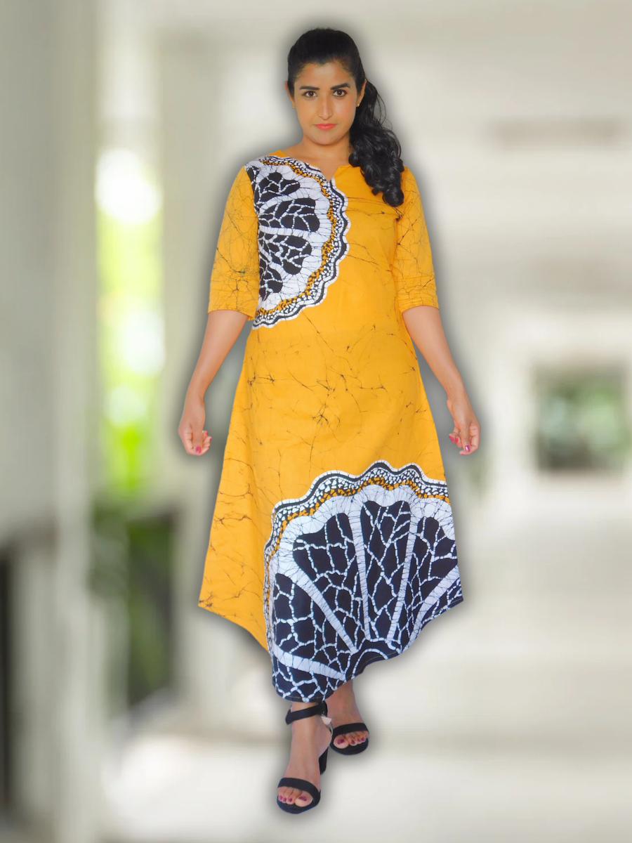 Ocean Breeze Waves Batik Frock